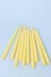 Pastelaria Sand Yellow Tall Pastel Taper Candles — close-up view, G Decor