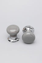 Perfect Edit Dark Grey Ceramic Mortice Door Knobs with Chrome Base — view 5, G Decor