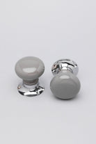 Perfect Edit Dark Grey Handcrafted Ceramic Mortice Door Handles – Internal Turning Knobs for Bedroom, Entry & Interior Doors with Chrome Base - G Decor