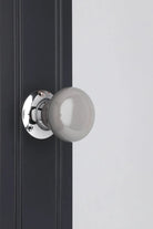 Perfect Edit Dark Grey Ceramic Mortice Door Knobs with Chrome Base — alternate view, G Decor