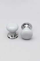 Perfect Edit Light Grey Ceramic Mortice Door Knobs with Chrome Base — view 5, G Decor