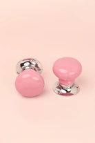 Perfect Edit Pink Ceramic Mortice Door Knobs with Chrome Base — view 5, G Decor
