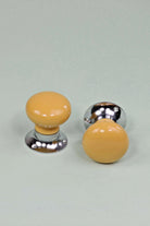 Perfect Edit Sunny Yellow Ceramic Mortice Door Knobs with Chrome Base — view 5, G Decor