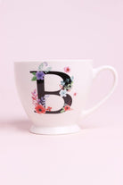Personalised Blossom Monogram Ceramic Tea & Coffee Cup Alphabet Mug - G Decor