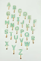 Personalised Green Crackle Monogram Coat Hook in Antique Brass — view 7, G Decor