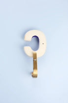 Personalised Handcrafted Monogram Alphabet Royal Blue Crackle Glazed Hooks Hand-Painted Ceramic & Antique Finish Brass Letter Wall Coat Hooks - G Decor