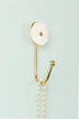 Petaline Handcrafted Mother Of Pearl Wall Hook With Brass Hanger - G Decor