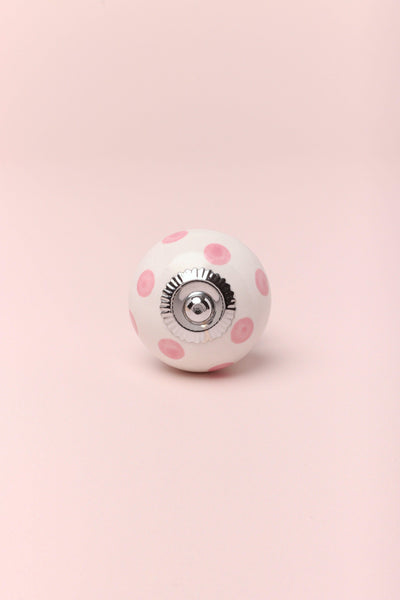 Gdecorstore Door Knobs & Handles Pink Polka Dot Ceramic Door Knobs Cupboard Pull Handles