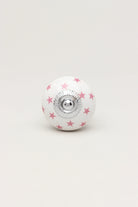 Polka Star Hand-Painted Ceramic Cabinet Knob — close-up view, G Decor