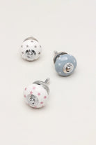 Polka Star Handcrafted Ceramic Door Knobs Cupboard Drawer Door Handles - G Decor