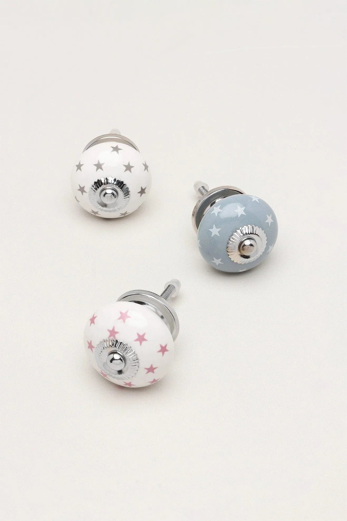Polka Star Hand-Painted Ceramic Cabinet Knob