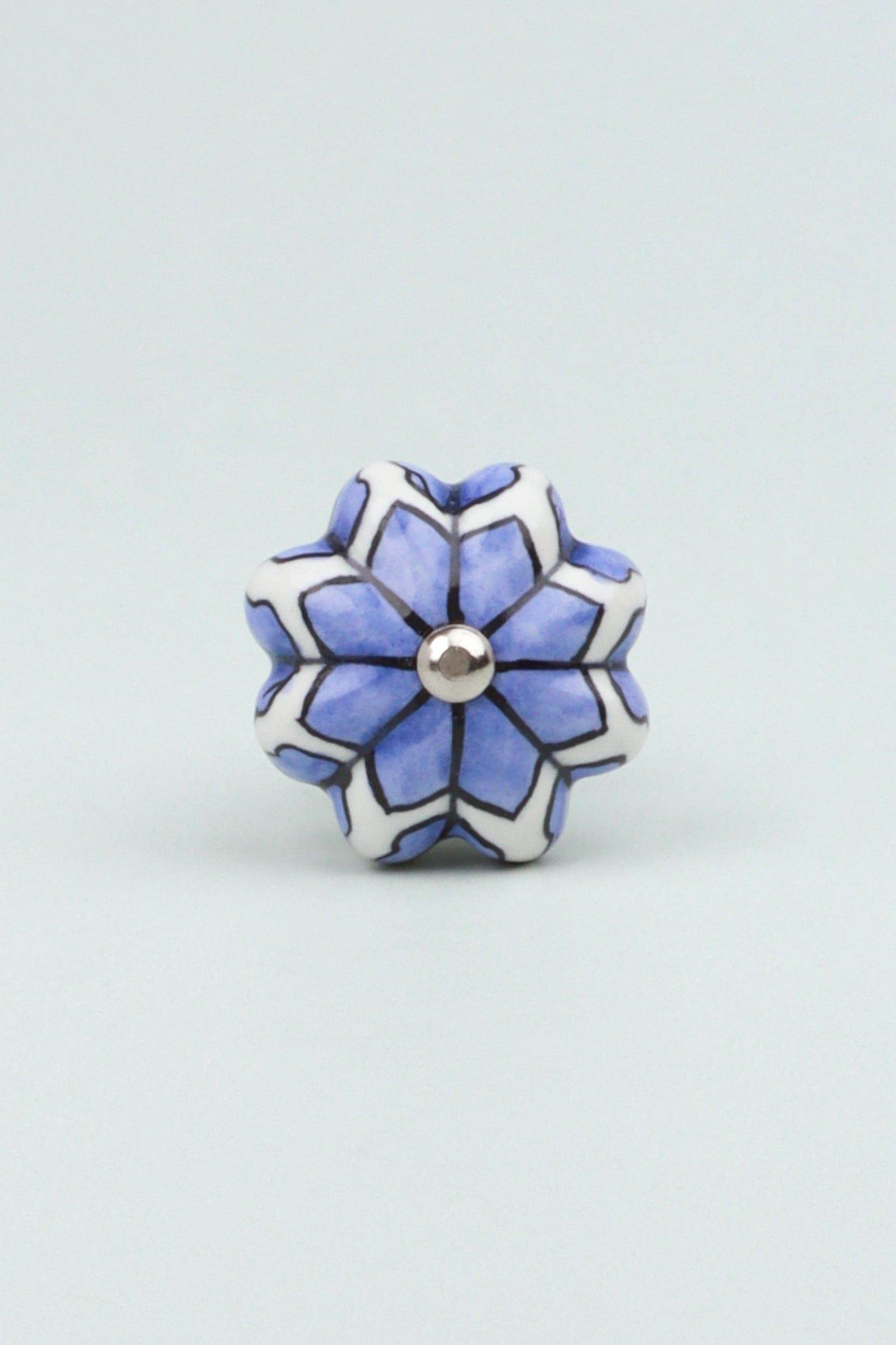 Porcelain Petal Leaves Handpainted Ceramic Door Knob - G Decor