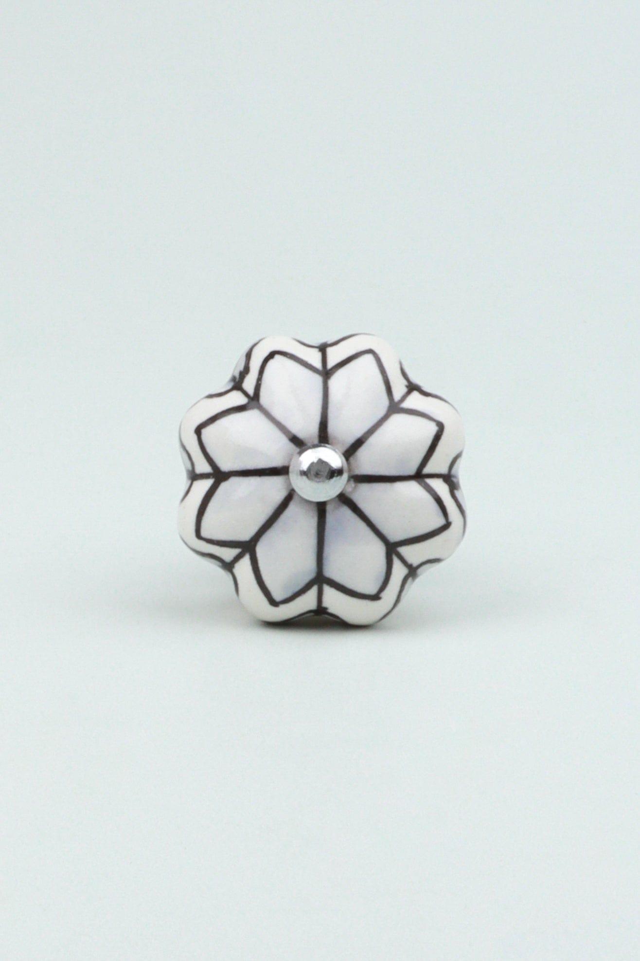 Porcelain Petal Leaves Handpainted Ceramic Door Knob - G Decor