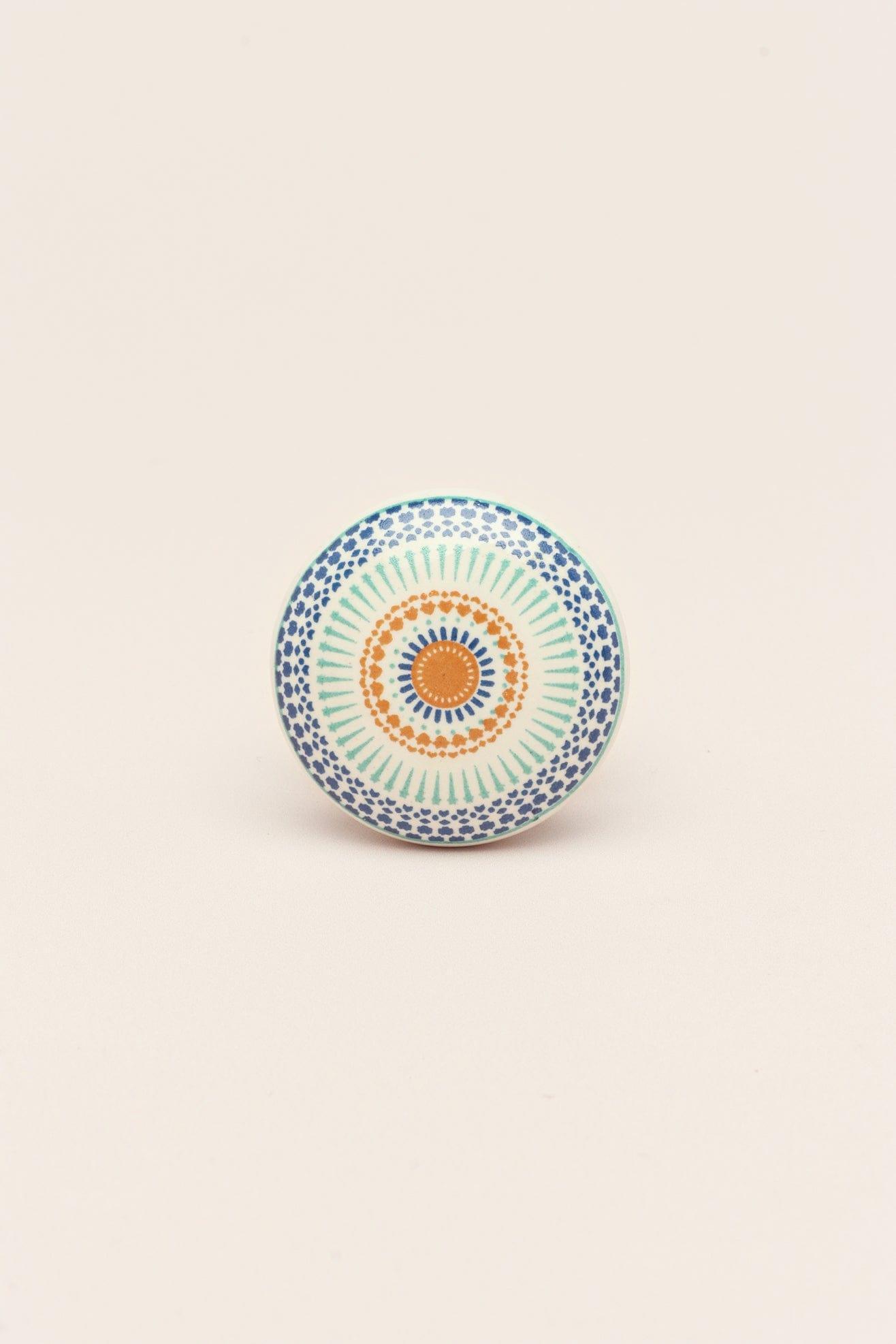 Positive Energy Radiance Handcrafted Patterned Cupboard Ceramic Door Knob - G Decor