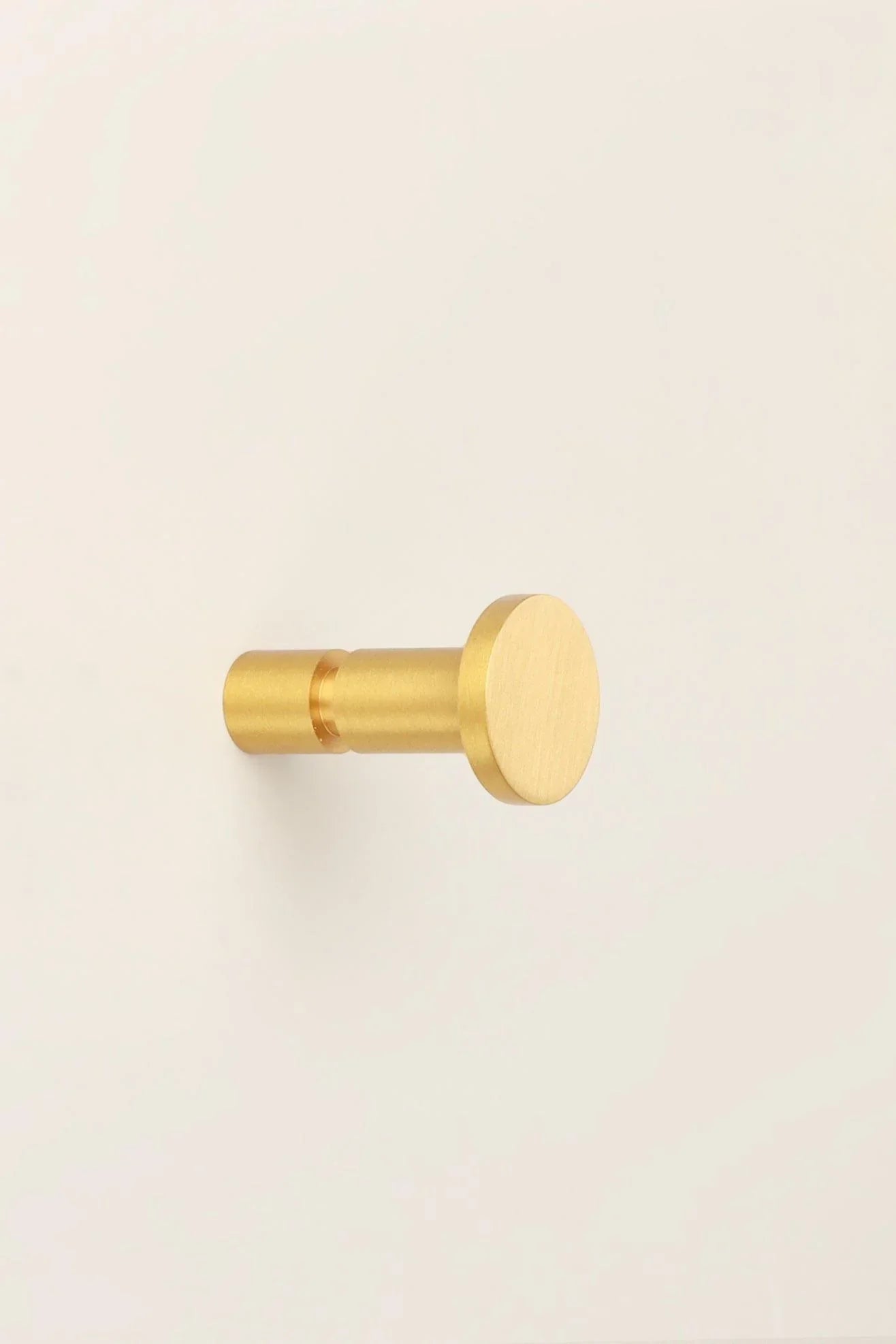 Prestige Satin Brass Wall Hook — close-up view, G Decor