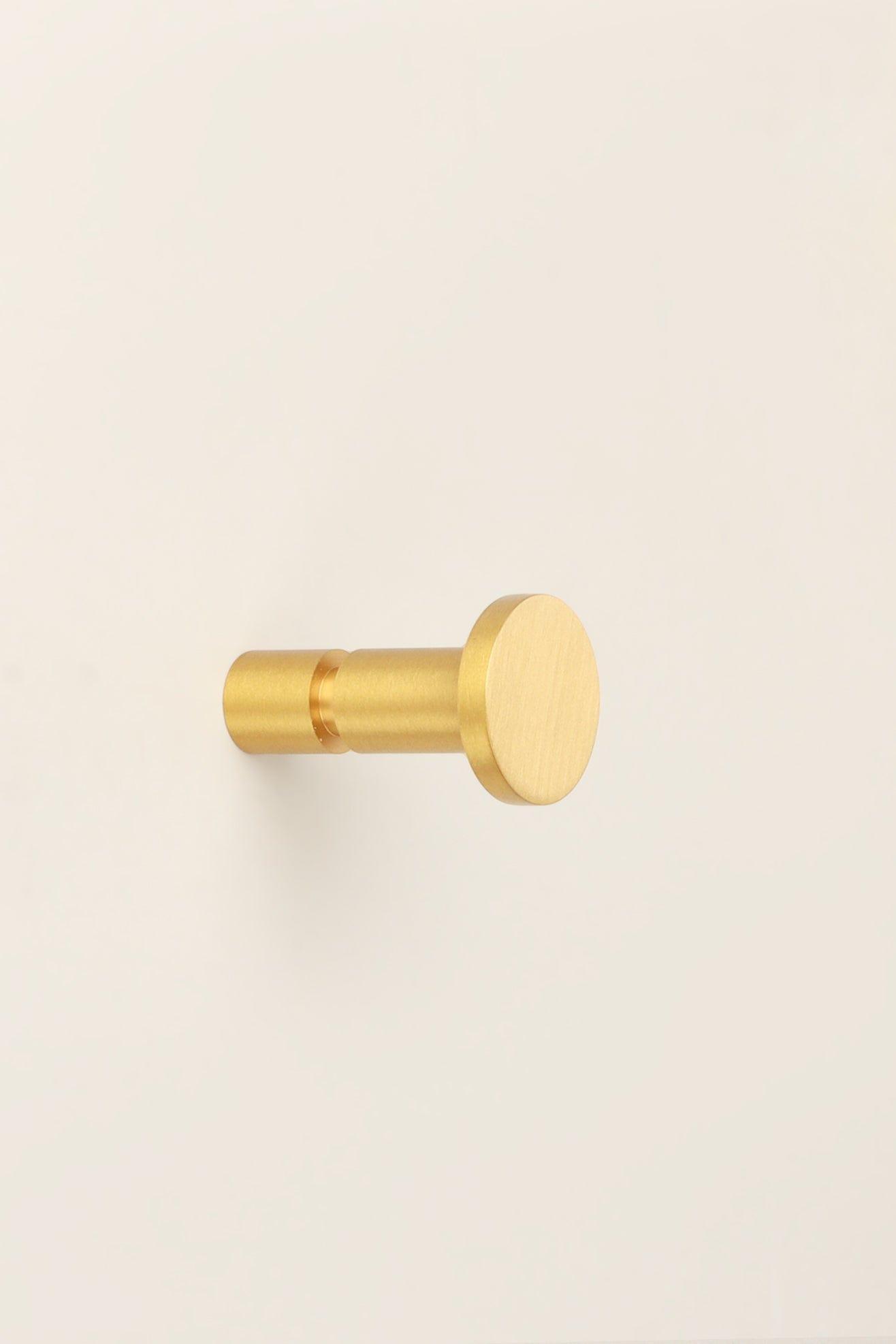 Prestige Solid Satin Brass Wall Hook Luxury Hardware Statement - G Decor