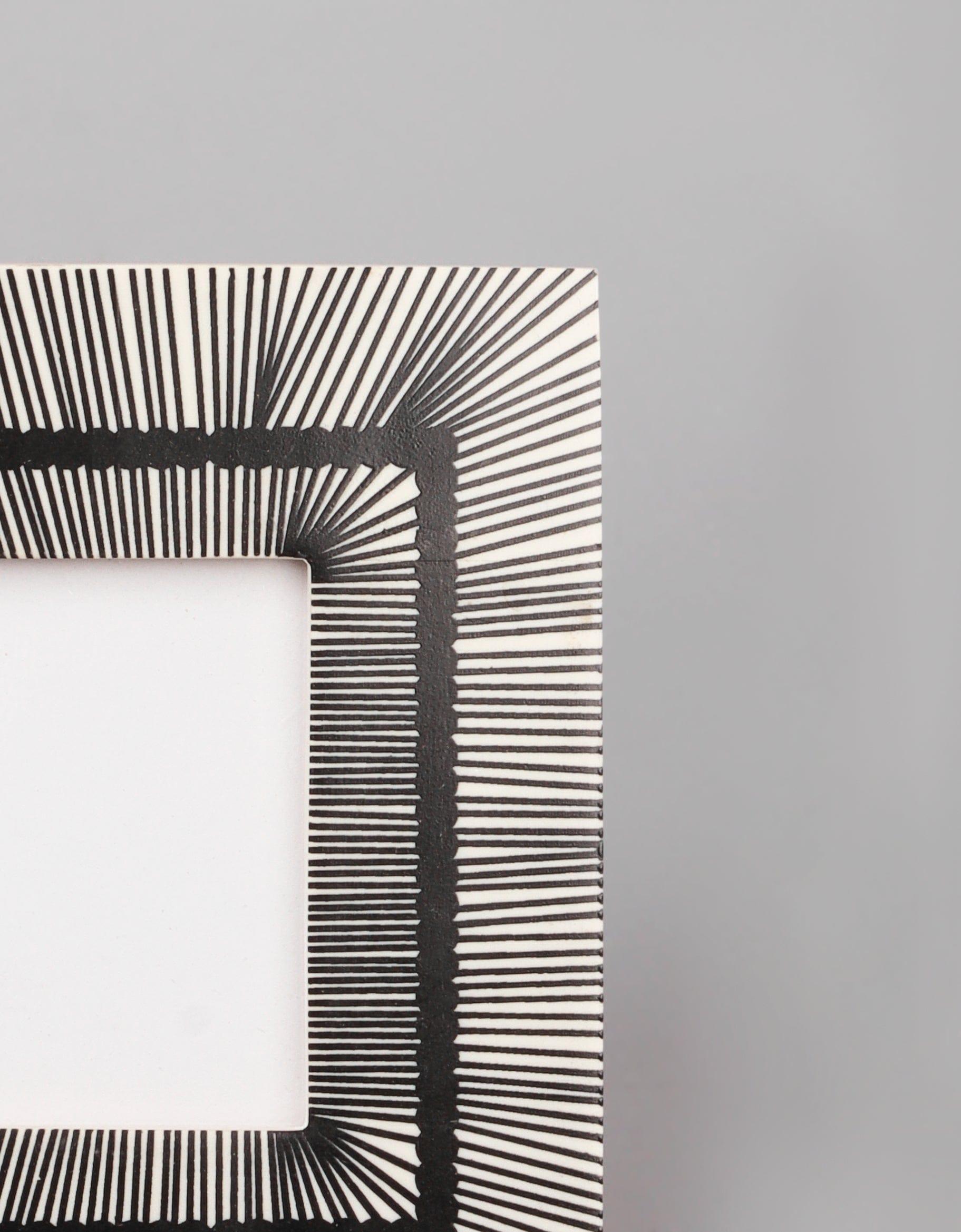 Prisma Handcrafted Black Stripes Photo Frame Art Linework Picture Display - G Decor