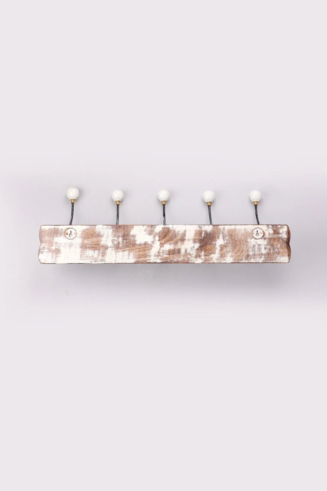 Provence Whitewash Wooden Wall Hook Rack — lifestyle view, G Decor