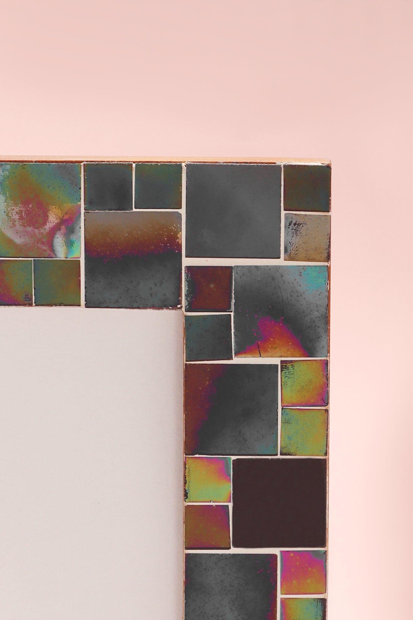 Rainbow Handmade Glass Mosaic Frame Colourful Picture Display - G Decor