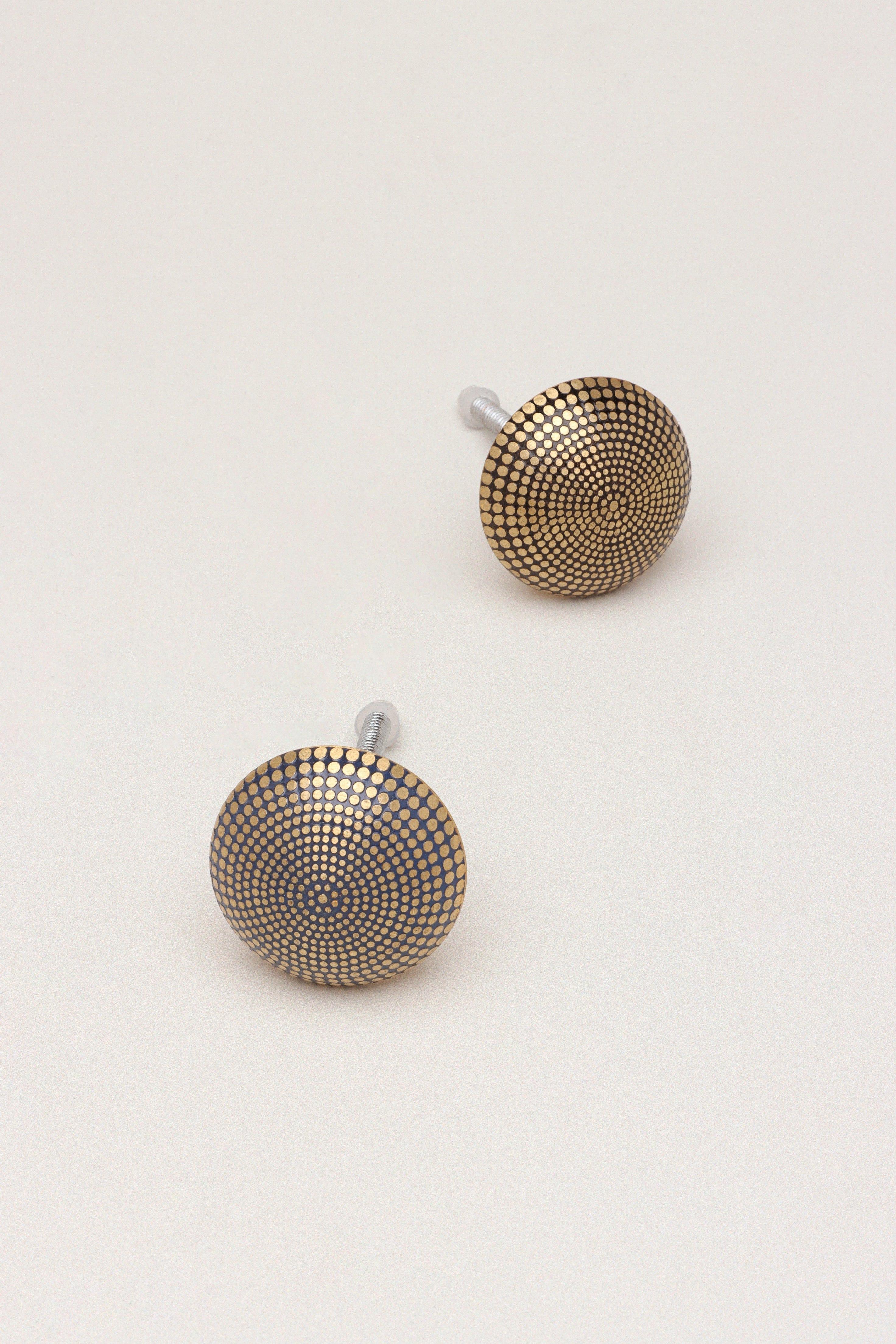 Renaissance Soleil Brass Spotted Door Knob Cupboard Drawer - G Decor