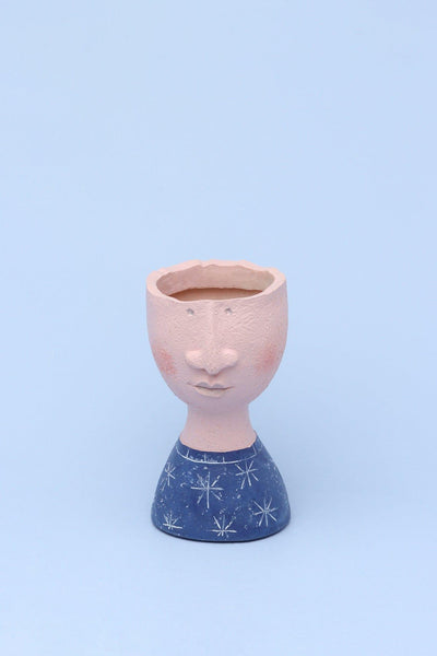 G Decor Vases Blue Resin Characteristic Human Family Faces Flower Plant Pot Planter Or Home Decoration Vase