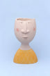 Familia Sculpted Face Ceramic Planter and Vase Collection — close-up view, G Decor
