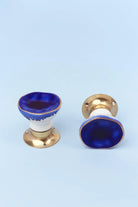 Rhodes Dark Blue Crackle Glaze Mortice Door Knobs — lifestyle view, G Decor