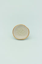 Rhodes Hand-Painted Ceramic Cabinet Knob with Gold Trim — close-up view, G Decor