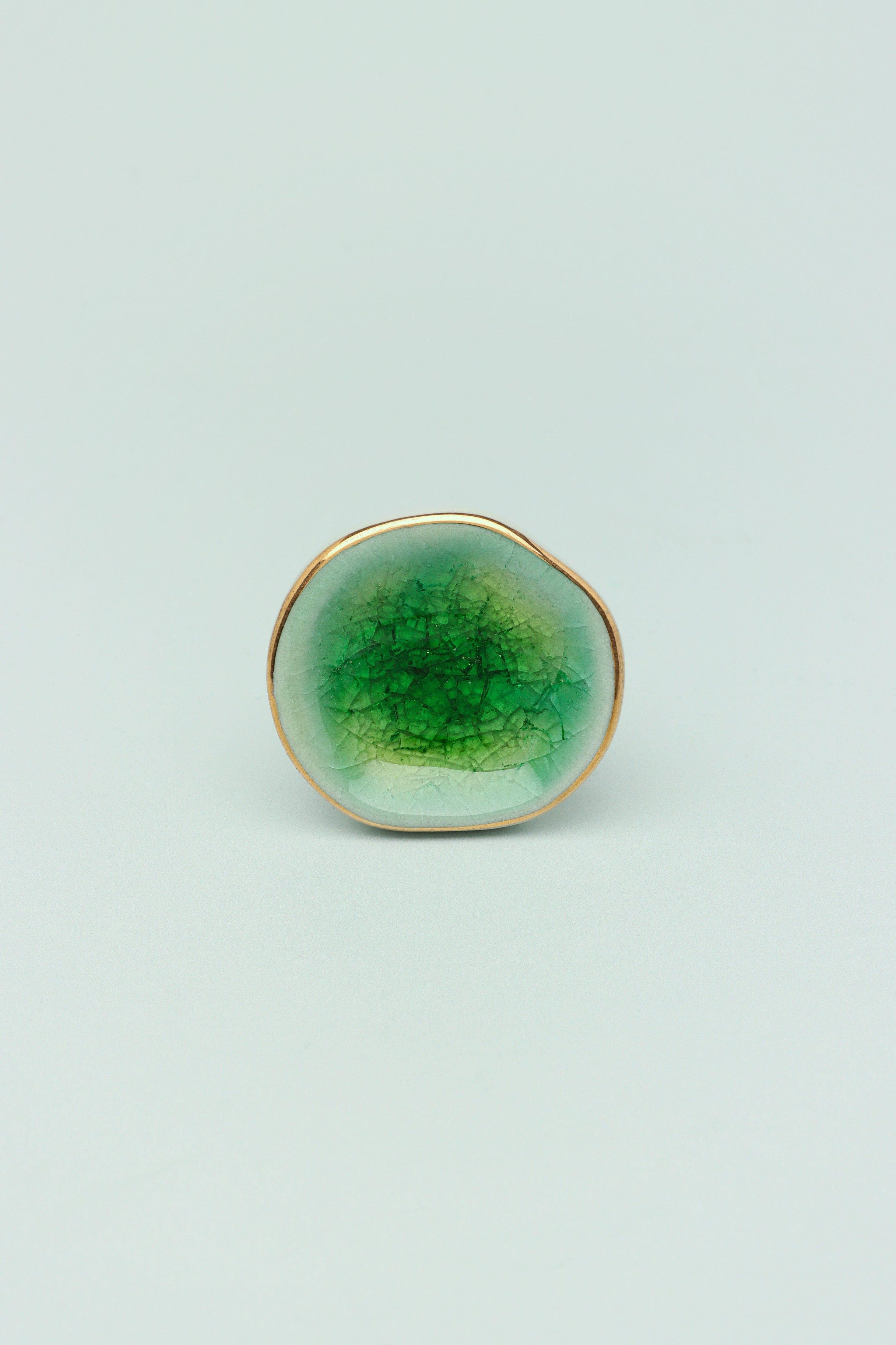 Rhodes Handmade & Handcrafted Ceramic Door Knob, Cupboard & Drawer Pull Handles With Gold Trim - G Decor