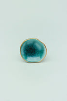 Rhodes ceramic cabinet knob with gold trim close-up — hand-painted detail, G Decor