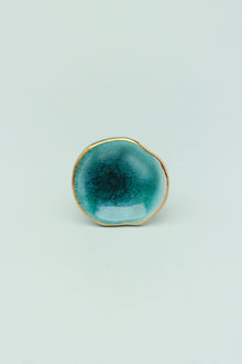Rhodes Hand-Painted Ceramic Cabinet Knob with Gold Trim for Kitchen Cabinets