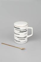 Roberto Nordic Monochrome Mug with Lid and Spoon — view 5, G Decor