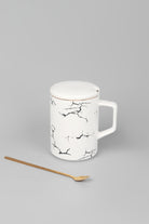 Roberto Nordic Monochrome Mug Coffee Cup with Lid & Spoon - G Decor