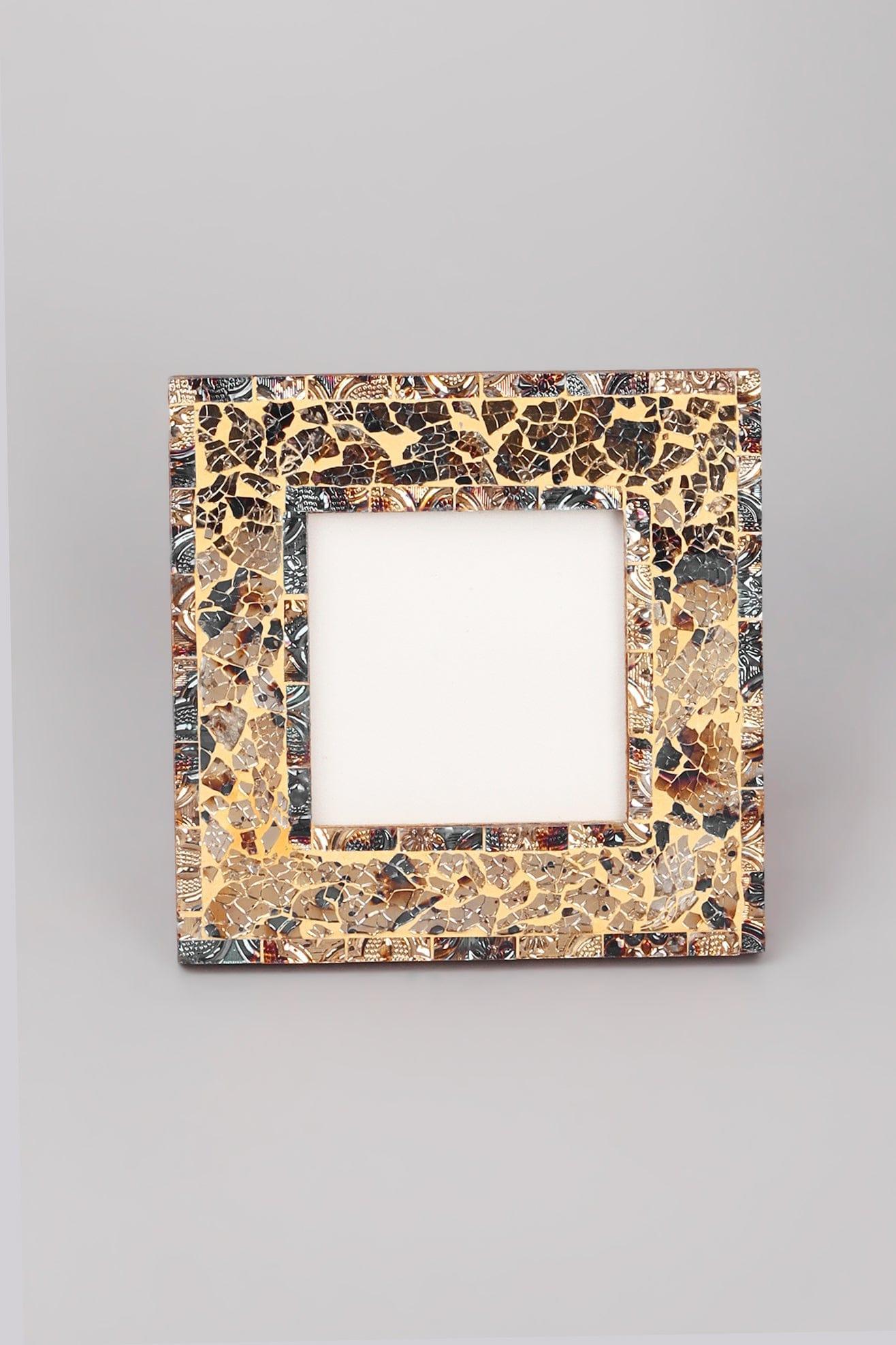 Rockwood Handmade Mosaic &amp; Multi-Colour Glass Photo Frame Rustic Picture Display - G Decor