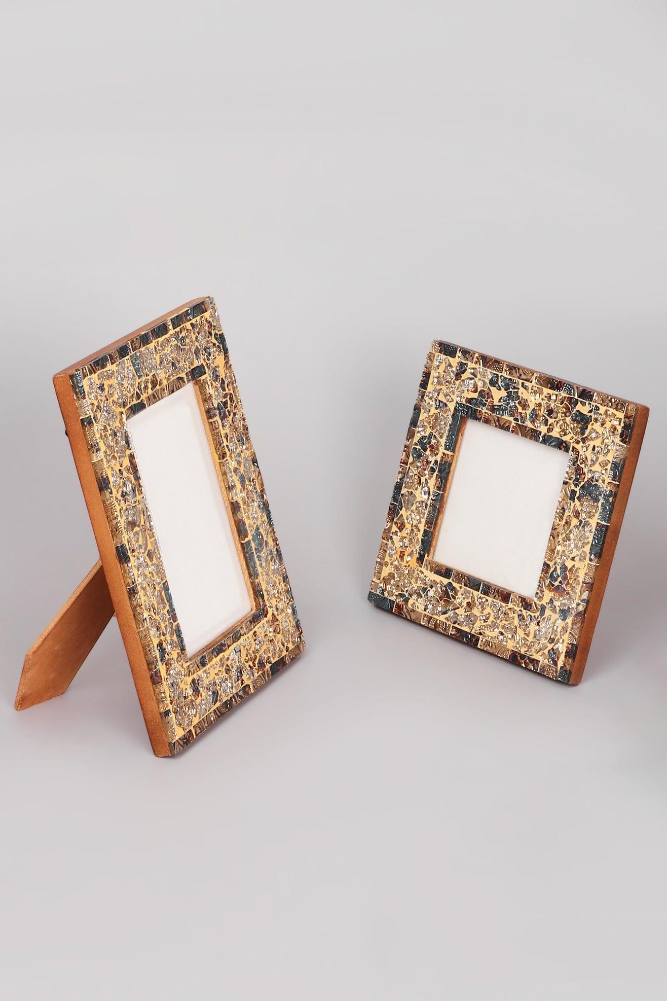 Rockwood Handmade Mosaic &amp; Multi-Colour Glass Photo Frame Rustic Picture Display - G Decor