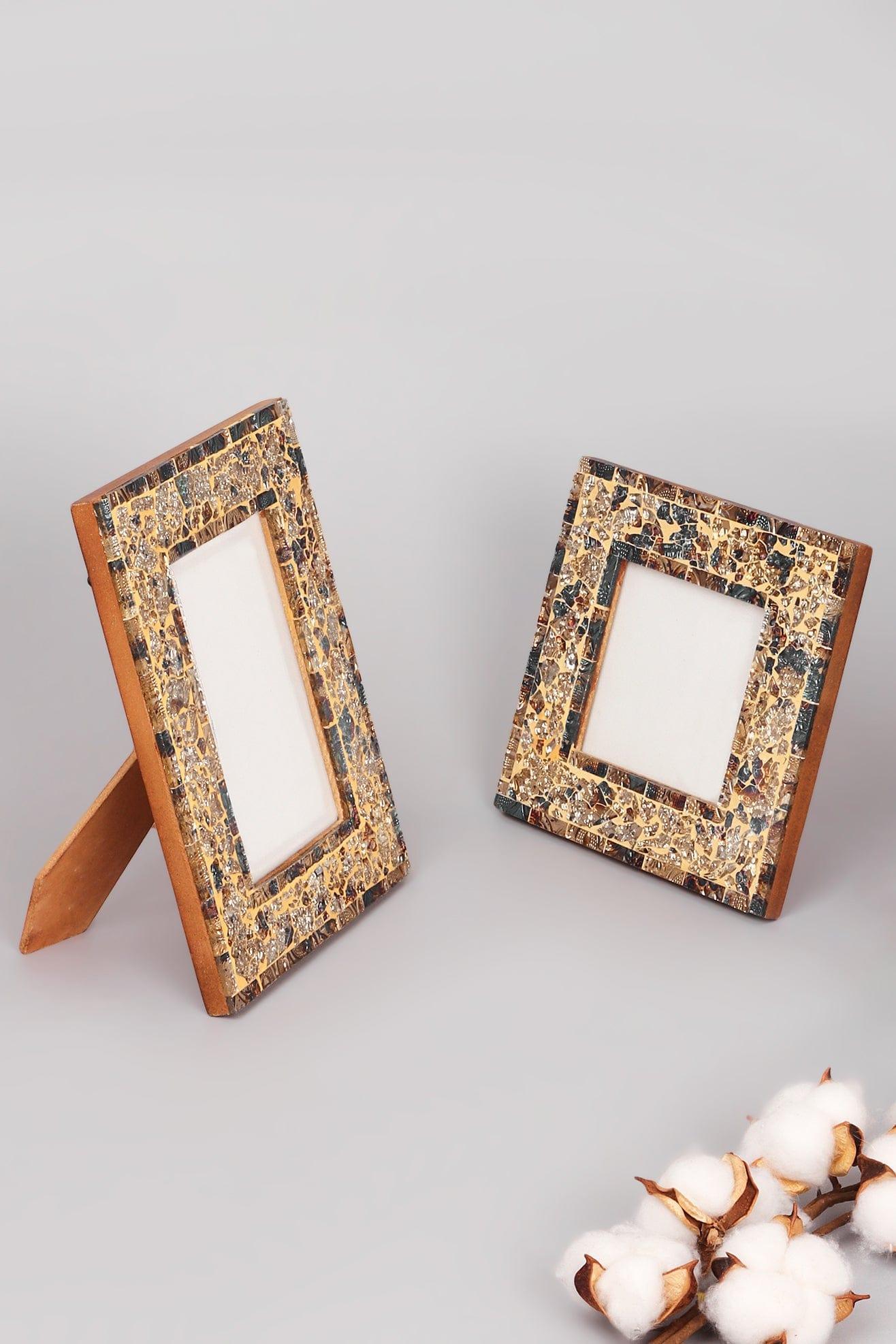 Rockwood Handmade Mosaic &amp; Multi-Colour Glass Photo Frame Rustic Picture Display - G Decor