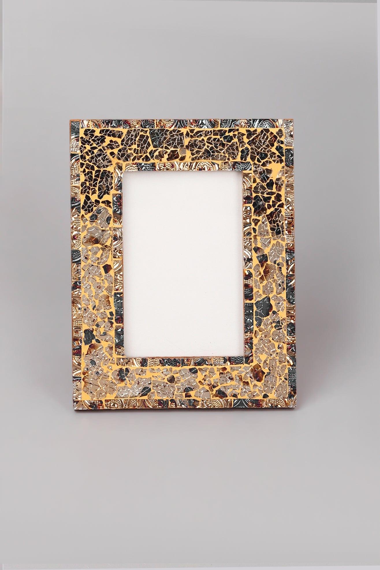 Rockwood Handmade Mosaic &amp; Multi-Colour Glass Photo Frame Rustic Picture Display - G Decor