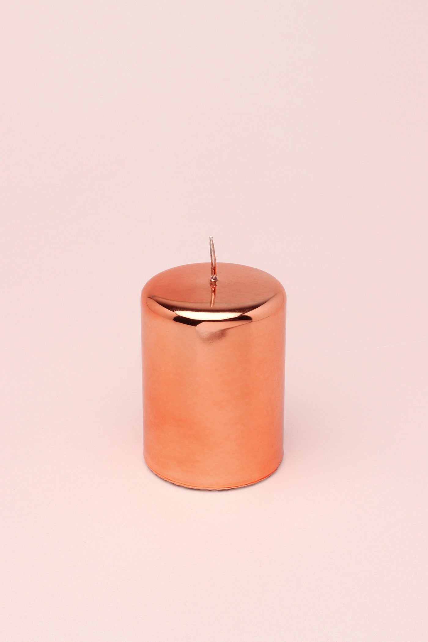 G Decor Candles Copper / Pillar Rose Gold Glass Effect Metallic Pillar and Ball Candles