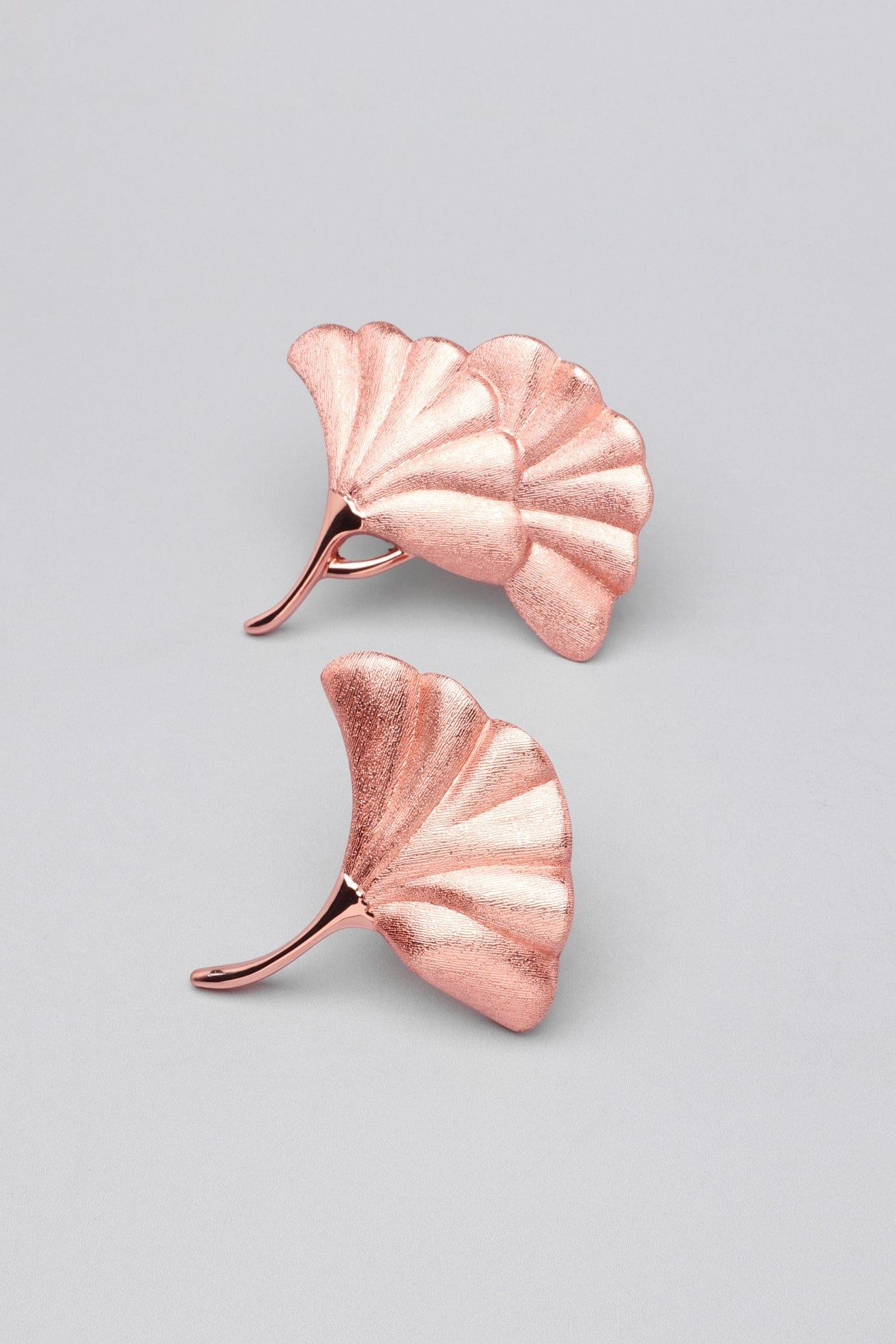 Gdecorstore Cabinet Knobs & Handles Rose Gold Leaves Door Knobs