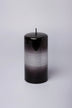 Roselane Mirror Glass Pillar Candle in Obsidian Black — close-up view, G Decor