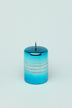 roselane-mirror-glass-effect-limited-edition-hand-finished-silver-stripe-glitter-pillar-candle-oceanic-blue-g-decor-16700 - G Decor
