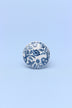 Royal blue ceramic cabinet knob close-up showing hand-painted detail — G Decor