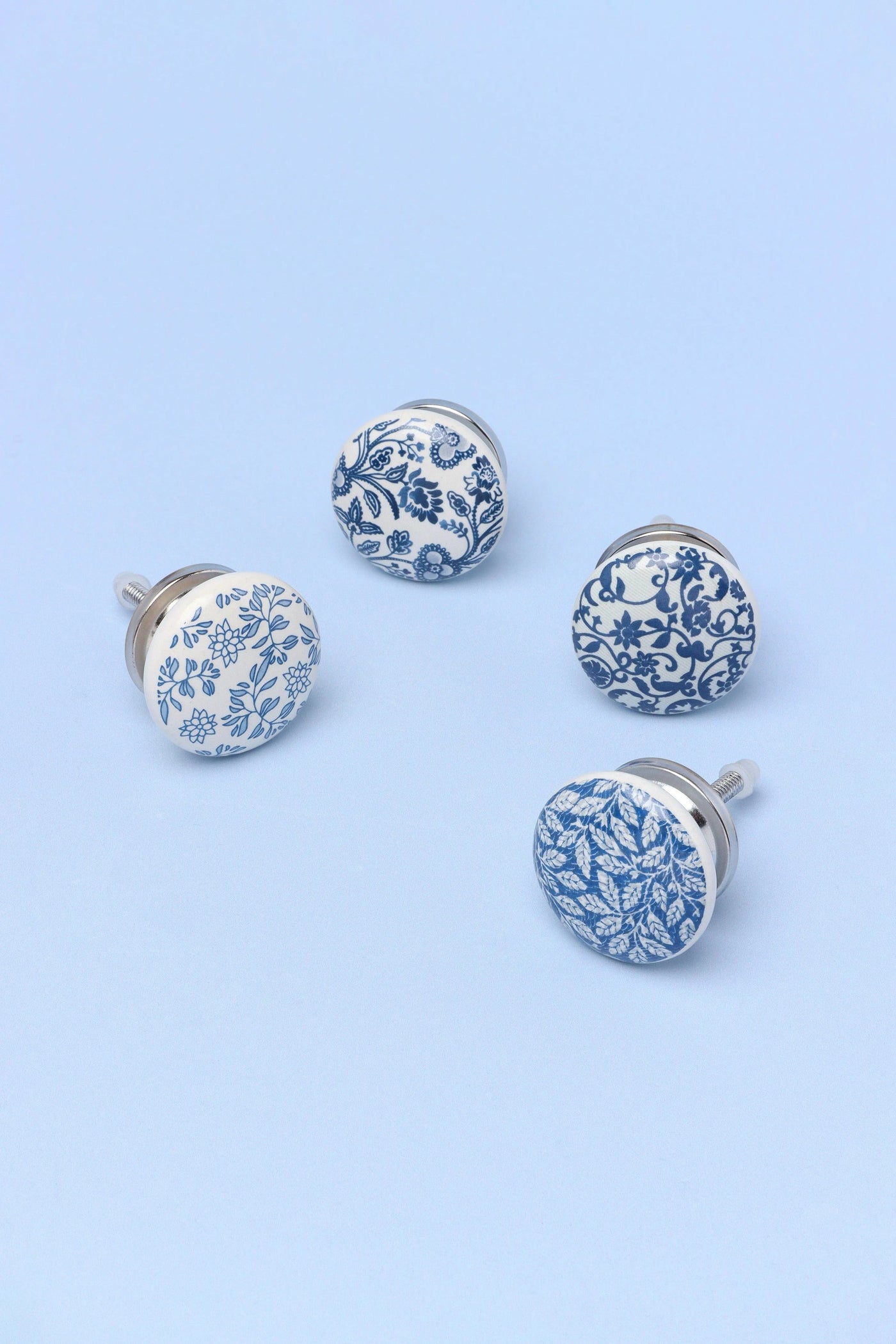 Bouton de placard et poignée de tiroir en céramique bleu royal fabriqués à la main