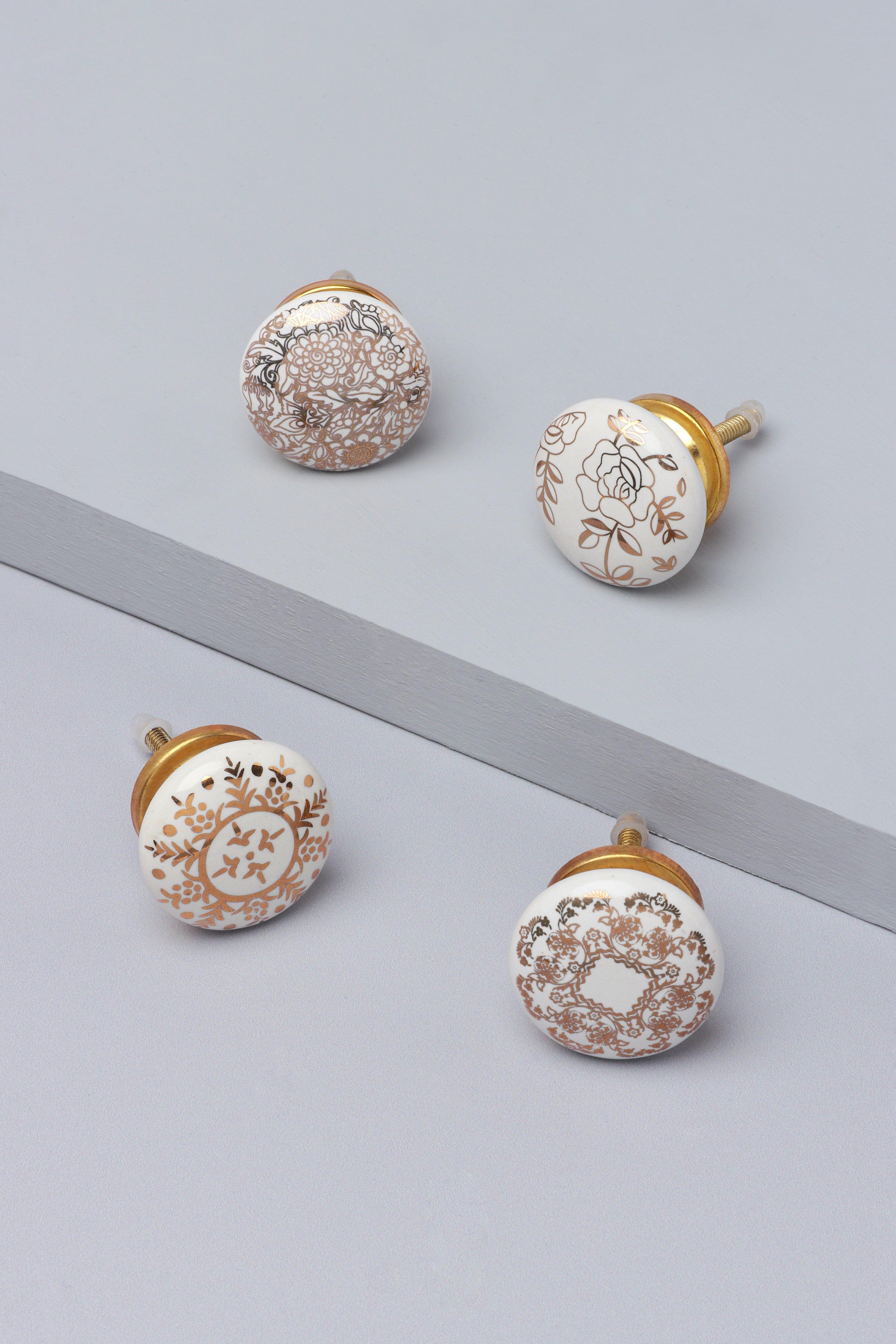 Royal Gold Family Ceramic Knob Luxury Door, Cupboard & Drawer Handle - G Decor