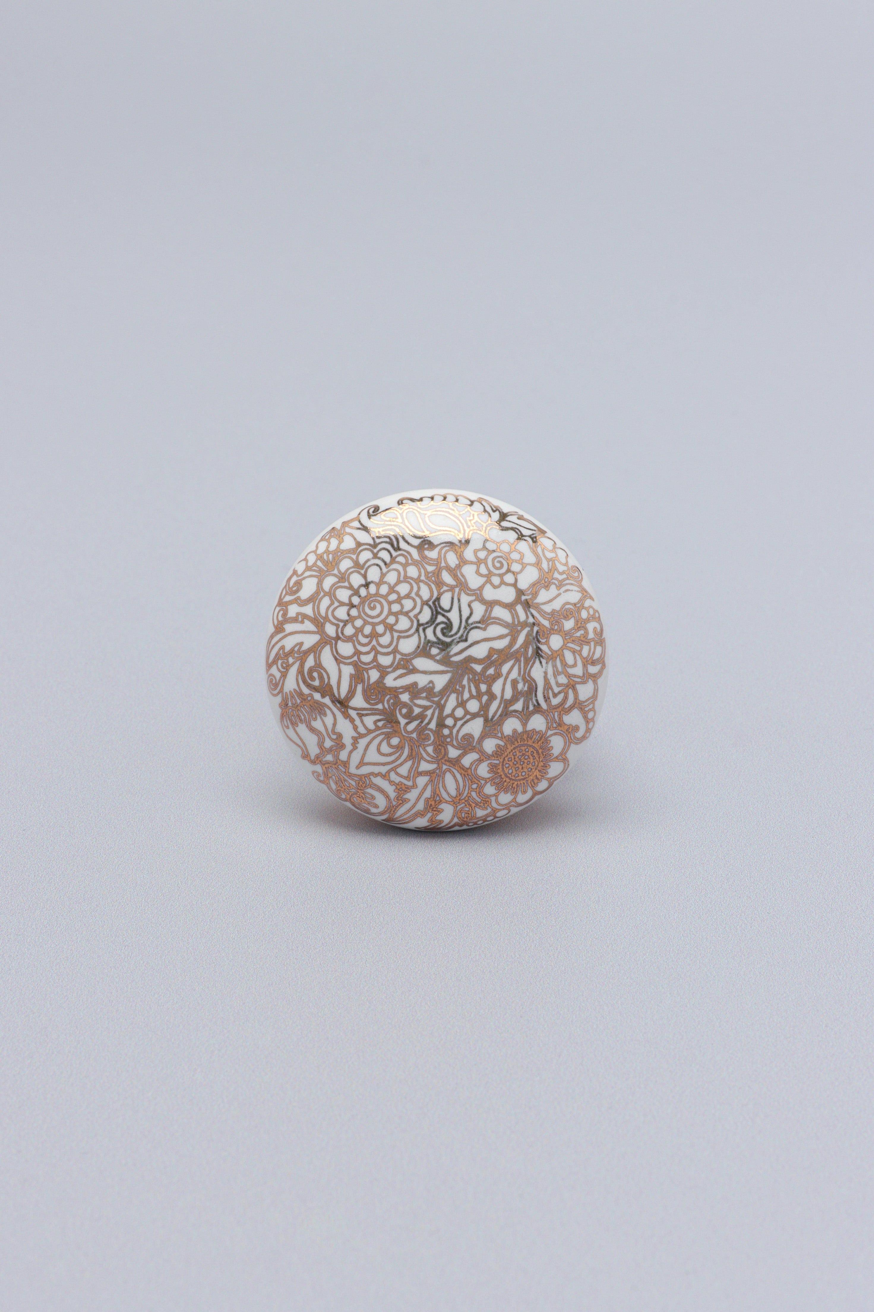 Royal Gold Family Ceramic Knob Luxury Door, Cupboard & Drawer Handle - G Decor