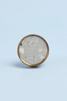 Santorini Pebble Rock Brass Cabinet Pull Knob — close-up view, G Decor