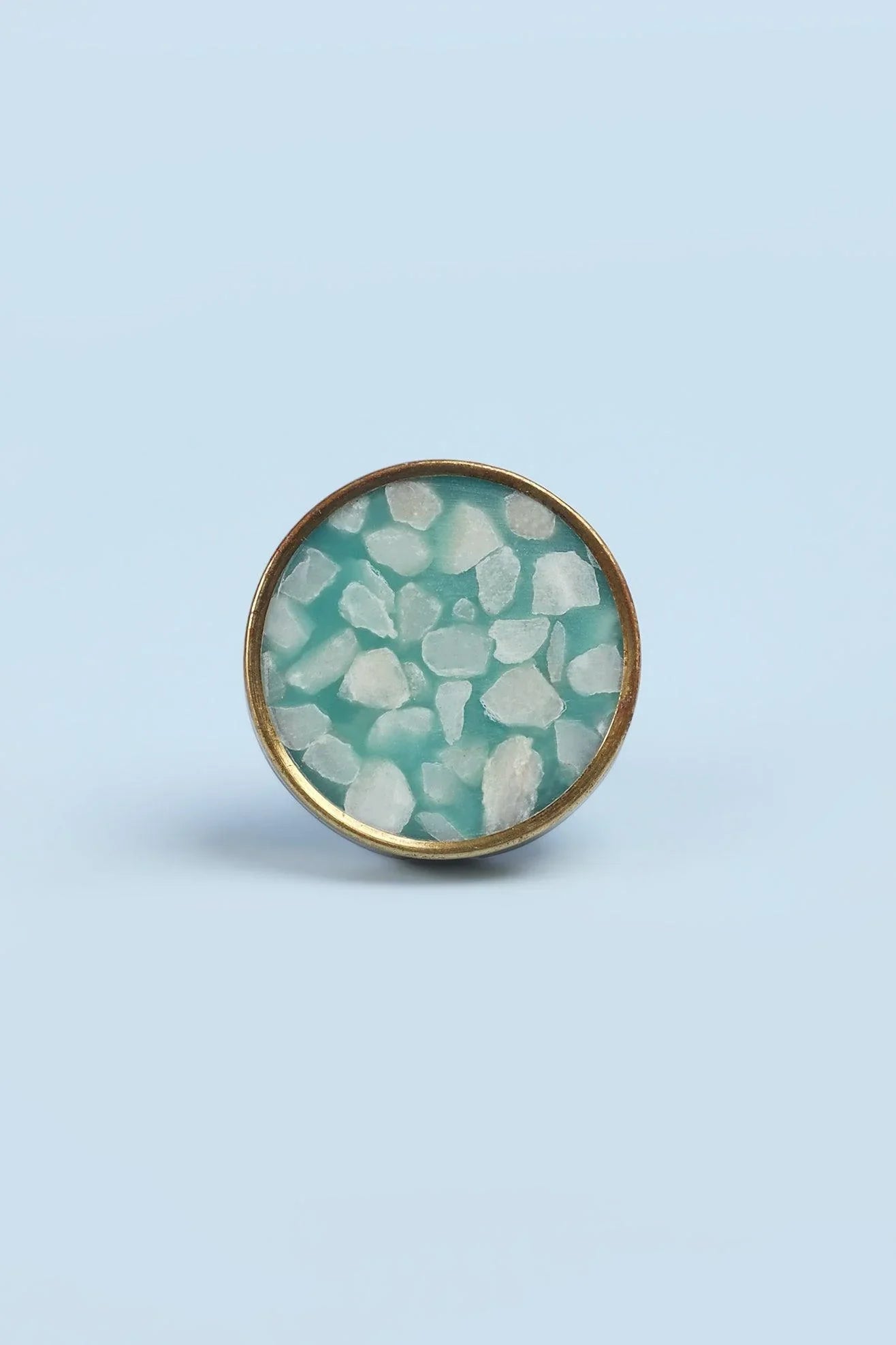 Santorini Pebble Rock Brass Cabinet Pull Knob — alternate view, G Decor