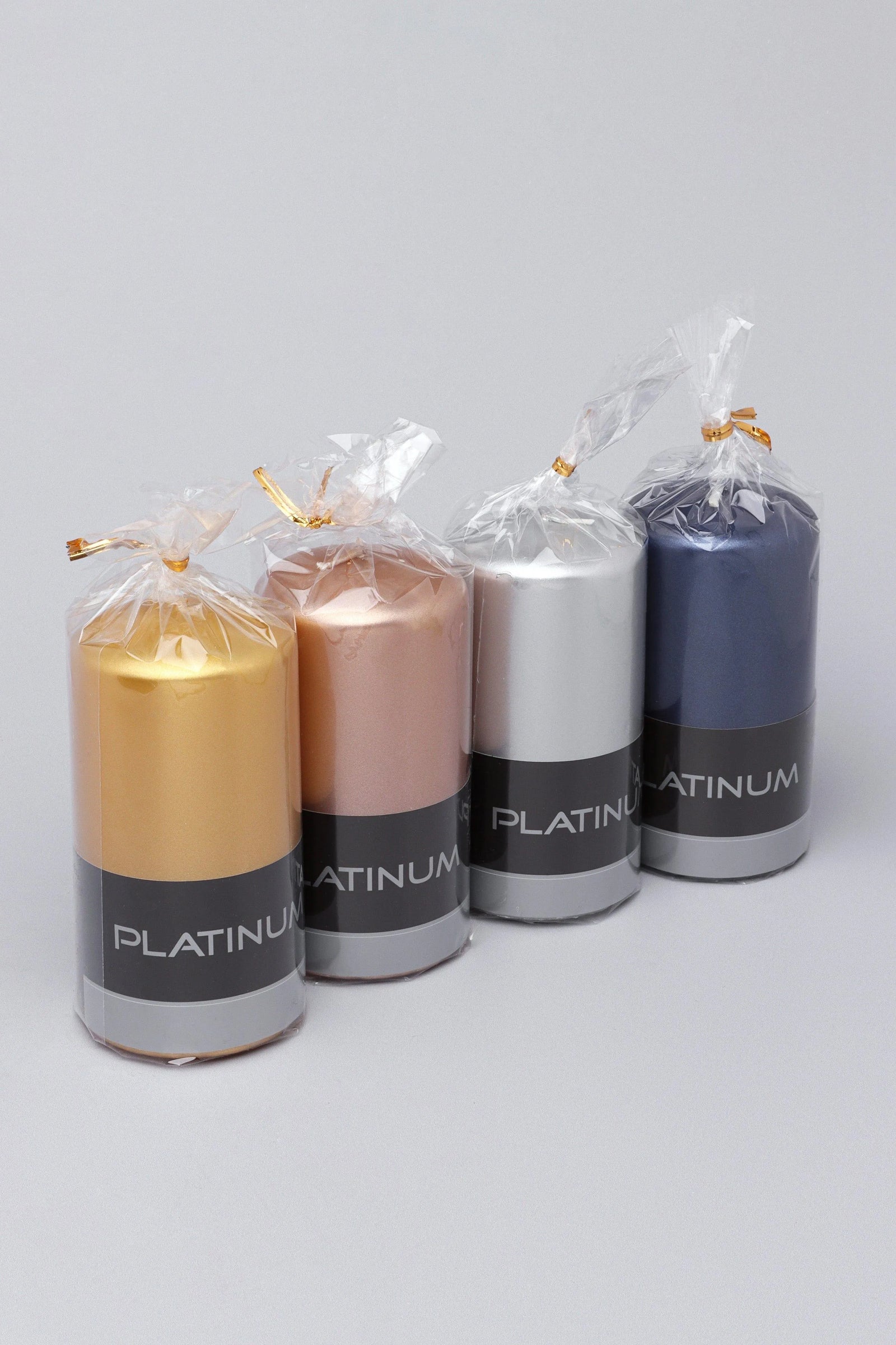 Satinea Varnished Shimmer Pillar Candle with Satin Finish — alternate view, G Decor
