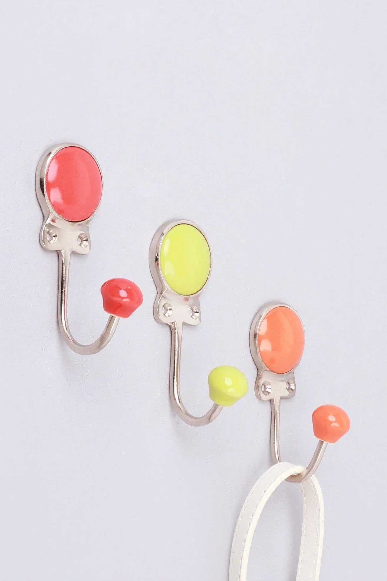 Savoy Ceramic Wall Hook in Citrus Tones with Chrome