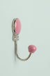 Savoy Ceramic Wall Hook in Sorbet Tones with Chrome — alternate view, G Decor